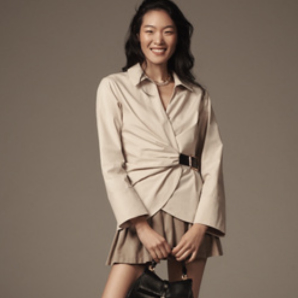 By Anthropologie Buckle Blouse NWT Sz Small